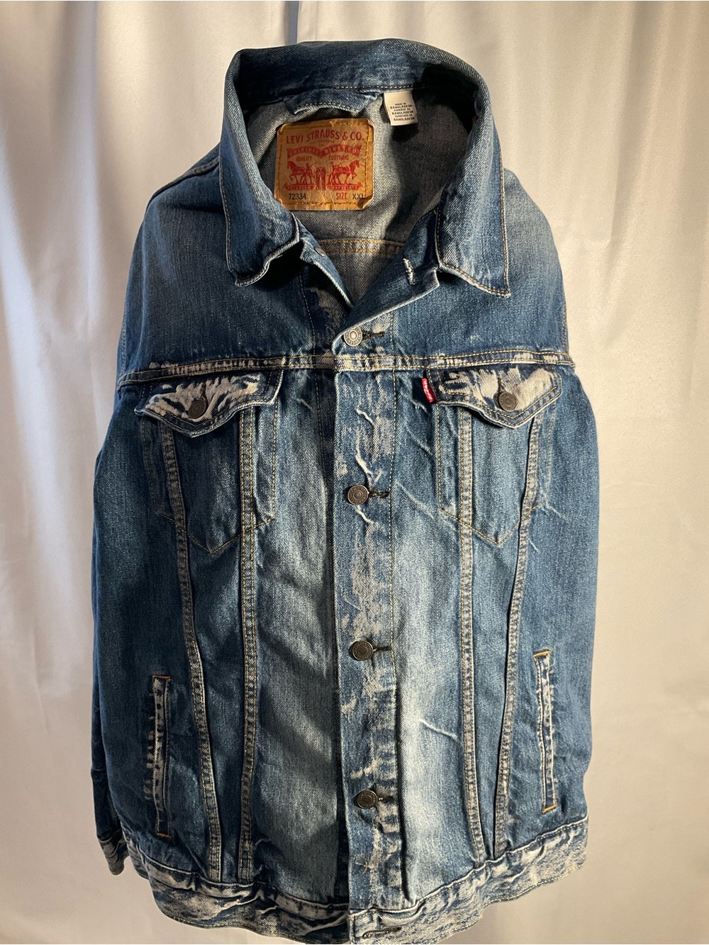 Levi's Blue Distressed Denim Jacket - Classic Trucker 2XL